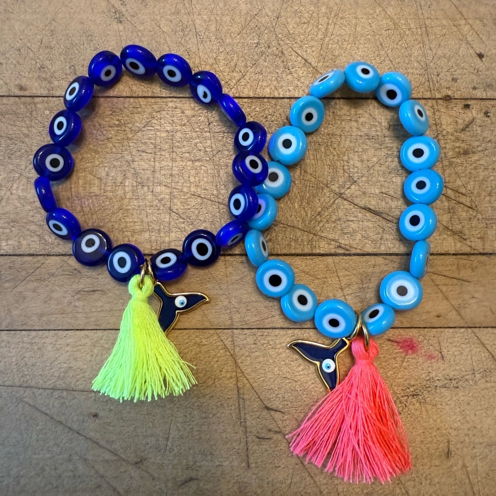 Set of 2 Greek Evil Eye bracelets